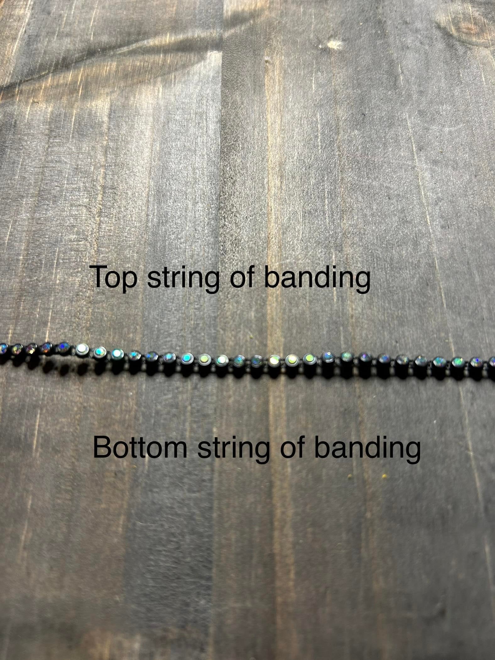 We are only tacking down the bottom string of banding.